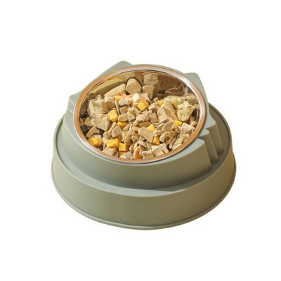 Cat Face Design Macska nyakvédő edény műanyag csúszásmentes talppal, 15 fokban megdöntött, rozsdamentes acél cica