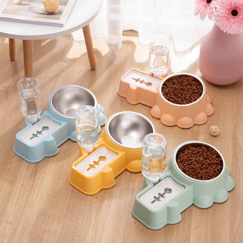 Anti-gimdos kaklelio stuburo automatinis vandens fontanas Nuimamas pakeltas stovas kačių vandens dozatorius plastikinis neslystantis kačių tiektuvas šunims