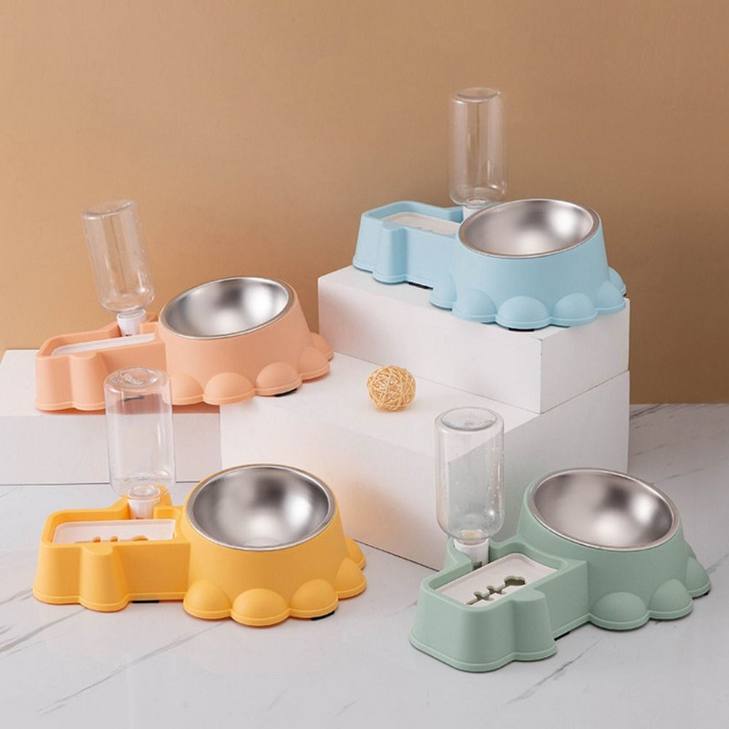 Anti-gimdos kaklelio stuburo automatinis vandens fontanas Nuimamas pakeltas stovas kačių vandens dozatorius plastikinis neslystantis kačių tiektuvas šunims