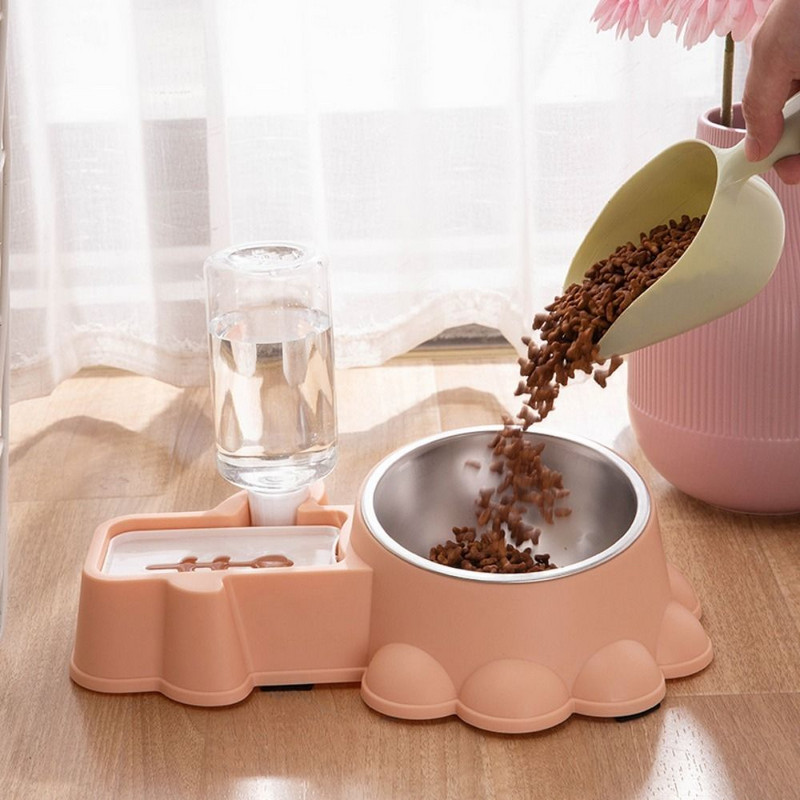 Anti-gimdos kaklelio stuburo automatinis vandens fontanas Nuimamas pakeltas stovas kačių vandens dozatorius plastikinis neslystantis kačių tiektuvas šunims