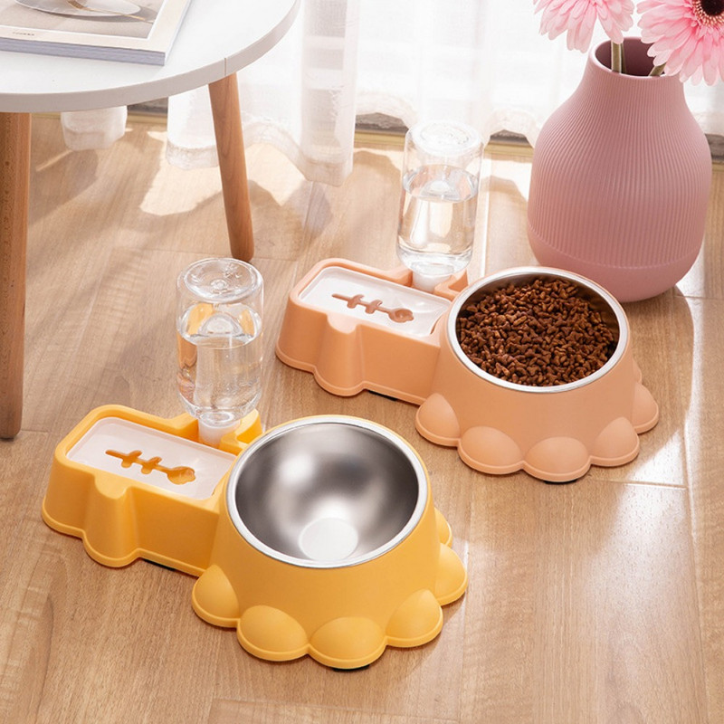 Anti-gimdos kaklelio stuburo automatinis vandens fontanas Nuimamas pakeltas stovas kačių vandens dozatorius plastikinis neslystantis kačių tiektuvas šunims