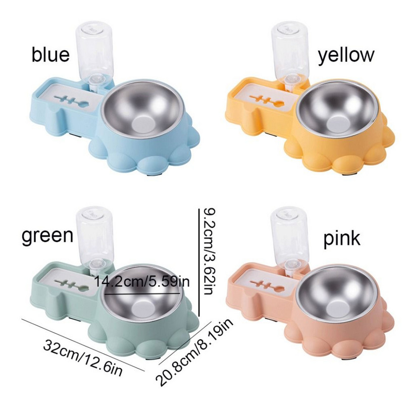 Anti-gimdos kaklelio stuburo automatinis vandens fontanas Nuimamas pakeltas stovas kačių vandens dozatorius plastikinis neslystantis kačių tiektuvas šunims