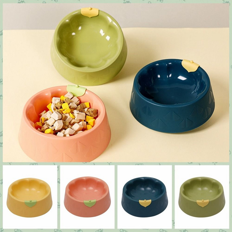 Csúszásmentes virágforma Kisállattál Fröccsenésmentes műanyag macska vizestál virágforma Felborulásgátló levél dekoráció Kutyák Ételek macskák