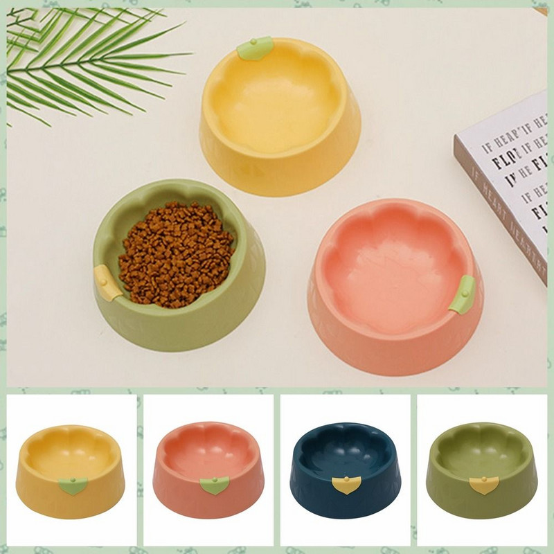 Csúszásmentes virágforma Kisállattál Fröccsenésmentes műanyag macska vizestál virágforma Felborulásgátló levél dekoráció Kutyák Ételek macskák