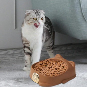 Μπολ για ταΐσματα για γάτες Πιάτο για κατοικίδια με σπείρωμα για όρθια αυτιά Δημιουργικό χαριτωμένο πρόσωπο γάτας Μπολ για τροφή για κατοικίδια Γατάκι Δοχείο τροφής για κατοικίδια