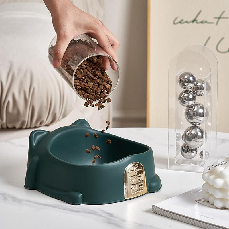 Macskaetetőtálak Állófülű, befűzött állateledel-tál Kreatív Aranyos macskaarc Állatetető tál Cicaetető edény Kisállatkellékek