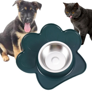 Купа за кучешка храна Stable Kitty Snack Bowl Portable Pet Feeding Dish Silicone Mat Pet Feeder Bowl for Indoor Cats Puppy Kitten