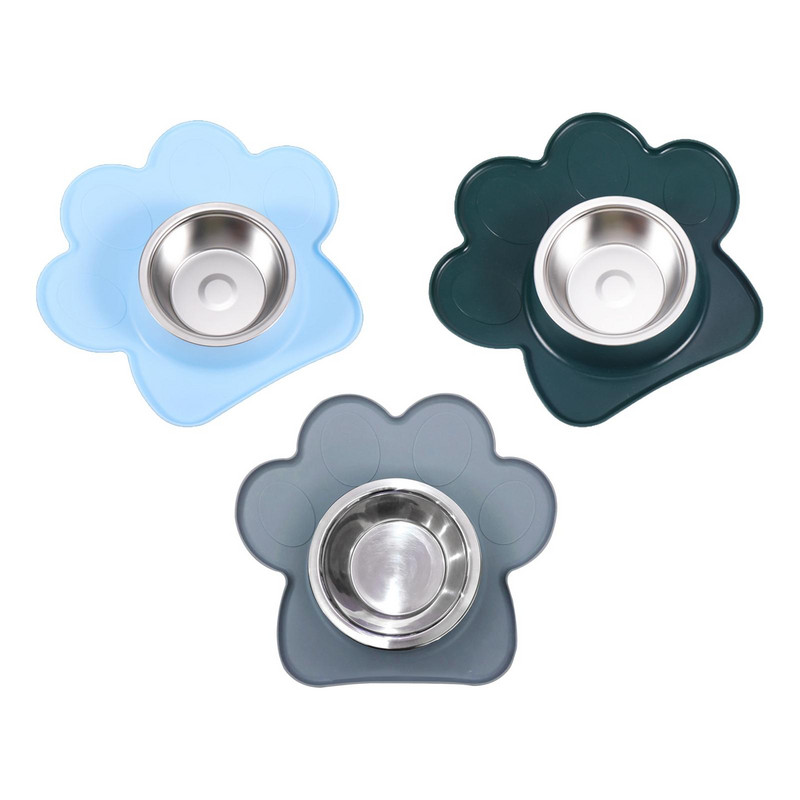 Suņu barības trauks Stabils kaķēns uzkodu trauks Pārnēsājams mājdzīvnieku barošanas trauks Silikona paklājiņš Mājdzīvnieku padeves bļoda iekštelpu kaķiem kucēnu kaķēnam