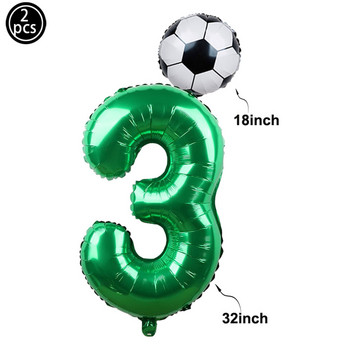 2 τμχ/παρτίδα 32 ιντσών Πράσινο Αριθμό Αλουμινόχαρτο Μπαλόνια Ποδοσφαίρου 18 ιντσών Μπαλάκια ηλίου Ποδόσφαιρο Ποδόσφαιρο Ποδόσφαιρο Γενέθλια Πάρτι Γενέθλια Διακοσμητικά πάρτι με θέμα