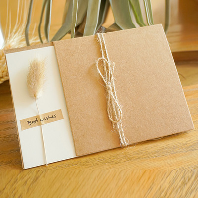 Újévi ajándékkártyák Szárított virágok Meghívók Születésnapi Esküvői Party Karácsonyi Üdvözlet Jókívánságok DIY összecsukható képeslapok