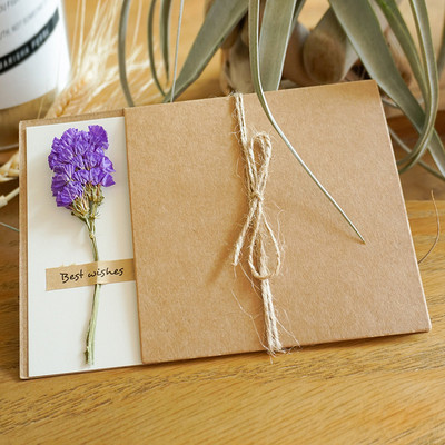 Újévi ajándékkártyák Szárított virágok Meghívók Születésnapi Esküvői Party Karácsonyi Üdvözlet Jókívánságok DIY összecsukható képeslapok