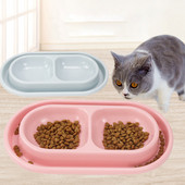 Kutya macska dupla tál 2 az 1-ben vízi étel etető Etetés Kerek itatótál kutyáknak macskáknak cicák kölyökök állatok háziállat kiegészítők