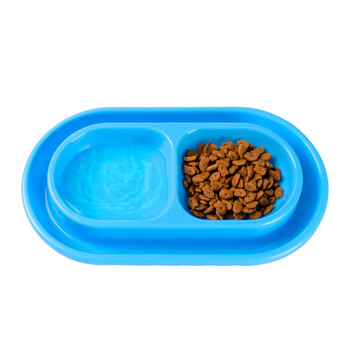 Dog Cat Doubles Bowl 2-σε-1 Νερό Τροφοδότης Τροφοδοσίας Στρογγυλό μπολ για σκύλους Γάτες Αξεσουάρ για κατοικίδια κουτάβια γατάκια για ζώα