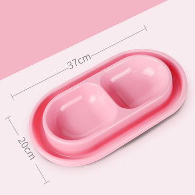 Kutya macska dupla tál 2 az 1-ben vízi étel etető Etetés Kerek itatótál kutyáknak macskáknak cicák kölyökök állatok háziállat kiegészítők