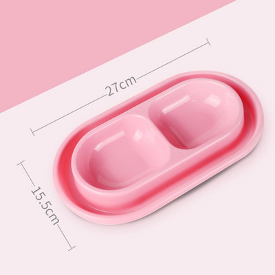 Kutya macska dupla tál 2 az 1-ben vízi étel etető Etetés Kerek itatótál kutyáknak macskáknak cicák kölyökök állatok háziállat kiegészítők