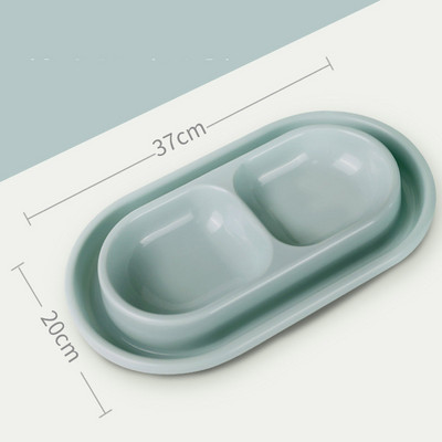 Kutya macska dupla tál 2 az 1-ben vízi étel etető Etetés Kerek itatótál kutyáknak macskáknak cicák kölyökök állatok háziállat kiegészítők