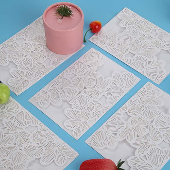 10 парчета перлена хартия, издълбана растителна цветна поздравителна картичка Парти консумативи Покана за сватба