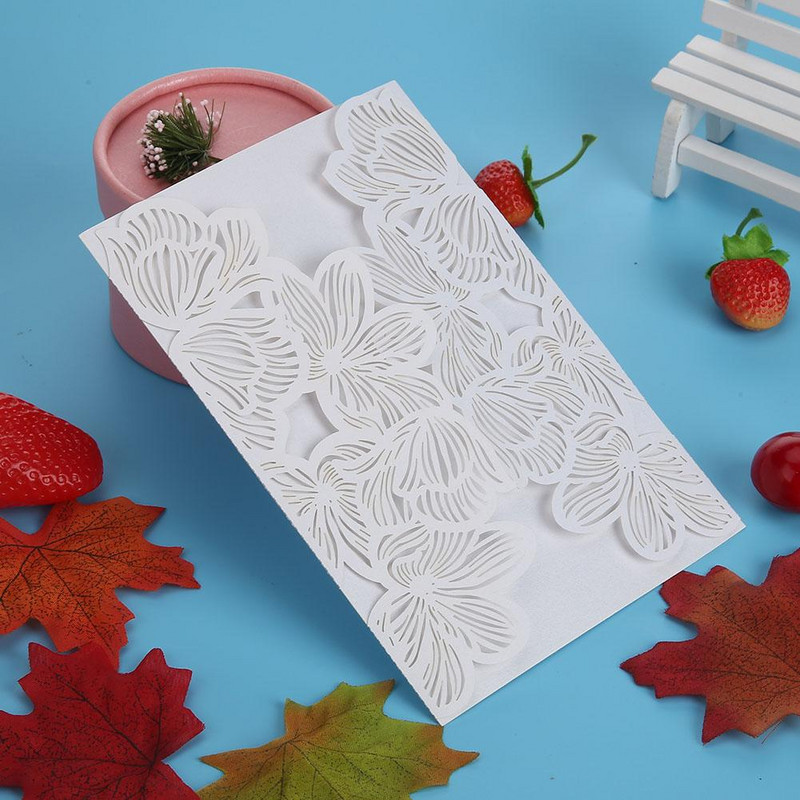 10 κομμάτια μαργαριταρένιο χαρτί με κούφια φυτό λουλούδι ευχετήρια κάρτα προμήθειες για πάρτι Προσκλητήριο γάμου