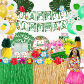 Havaju mākslīgās tropiskās palmu lapas Vasaras džungļu tematiskā ballīte Kāzu dzimšanas diena Mājas dekorēšana Flamingo Luau ALOHA ballīte