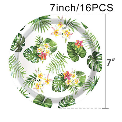 Havaju mākslīgās tropiskās palmu lapas Vasaras džungļu tematiskā ballīte Kāzu dzimšanas diena Mājas dekorēšana Flamingo Luau ALOHA ballīte