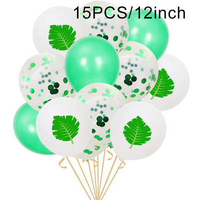 Havaju mākslīgās tropiskās palmu lapas Vasaras džungļu tematiskā ballīte Kāzu dzimšanas diena Mājas dekorēšana Flamingo Luau ALOHA ballīte