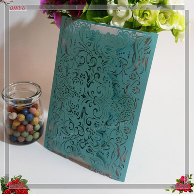 10 buc. Decupat cu laser Vintage Tiffany Invitații de nuntă Kit de felicitări Felicitari de nuntă Felicitari de invitații de zi de naștere 7Z