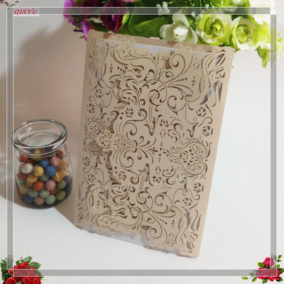 10 buc. Decupat cu laser Vintage Tiffany Invitații de nuntă Kit de felicitări Felicitari de nuntă Felicitari de invitații de zi de naștere 7Z