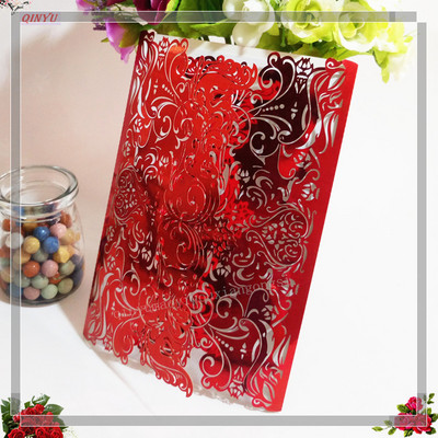 10 buc. Decupat cu laser Vintage Tiffany Invitații de nuntă Kit de felicitări Felicitari de nuntă Felicitari de invitații de zi de naștere 7Z