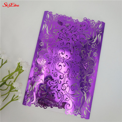 10 buc. Decupat cu laser Vintage Tiffany Invitații de nuntă Kit de felicitări Felicitari de nuntă Felicitari de invitații de zi de naștere 7Z