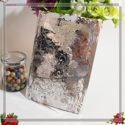 10 buc. Decupat cu laser Vintage Tiffany Invitații de nuntă Kit de felicitări Felicitari de nuntă Felicitari de invitații de zi de naștere 7Z