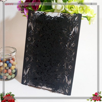 10 buc. Decupat cu laser Vintage Tiffany Invitații de nuntă Kit de felicitări Felicitari de nuntă Felicitari de invitații de zi de naștere 7Z