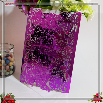 10 buc. Decupat cu laser Vintage Tiffany Invitații de nuntă Kit de felicitări Felicitari de nuntă Felicitari de invitații de zi de naștere 7Z