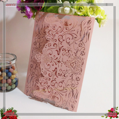 10 buc. Decupat cu laser Vintage Tiffany Invitații de nuntă Kit de felicitări Felicitari de nuntă Felicitari de invitații de zi de naștere 7Z