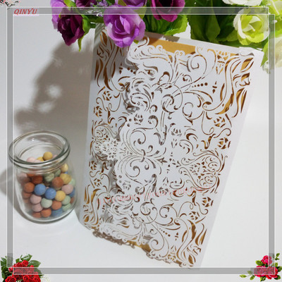 10 buc. Decupat cu laser Vintage Tiffany Invitații de nuntă Kit de felicitări Felicitari de nuntă Felicitari de invitații de zi de naștere 7Z