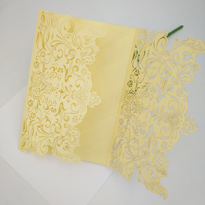 10 buc. Decupat cu laser Vintage Tiffany Invitații de nuntă Kit de felicitări Felicitari de nuntă Felicitari de invitații de zi de naștere 7Z