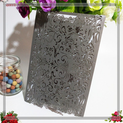 10 buc. Decupat cu laser Vintage Tiffany Invitații de nuntă Kit de felicitări Felicitari de nuntă Felicitari de invitații de zi de naștere 7Z