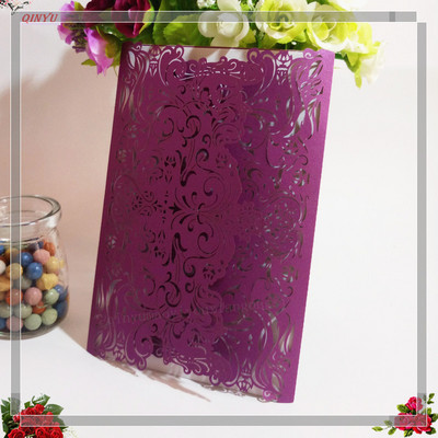 10 buc. Decupat cu laser Vintage Tiffany Invitații de nuntă Kit de felicitări Felicitari de nuntă Felicitari de invitații de zi de naștere 7Z