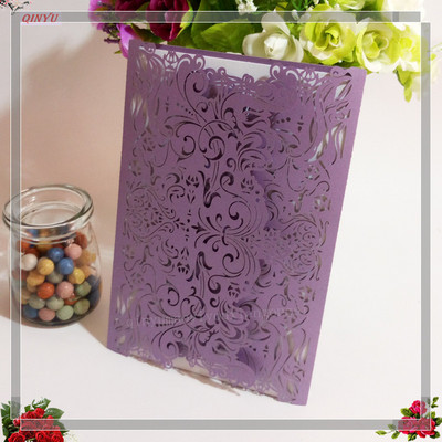 10 buc. Decupat cu laser Vintage Tiffany Invitații de nuntă Kit de felicitări Felicitari de nuntă Felicitari de invitații de zi de naștere 7Z