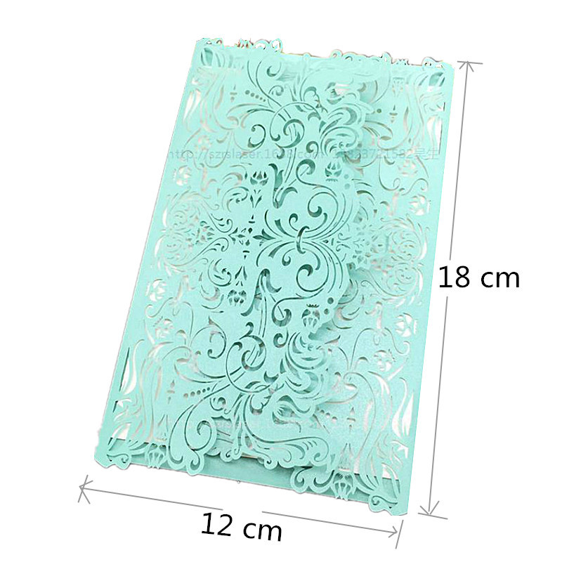 10 buc. Decupat cu laser Vintage Tiffany Invitații de nuntă Kit de felicitări Felicitari de nuntă Felicitari de invitații de zi de naștere 7Z