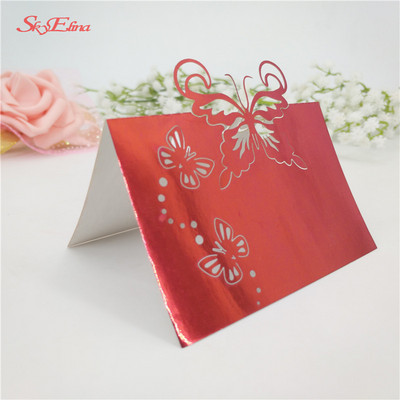 50 vnt. / Lot lazeriu iškirptas drugelis širdies formos sėdynės kortelė Vestuvių pobūvio stalo pavadinimas Vietos kortelės Palankumo stalo dekoravimas 6Z-SH086