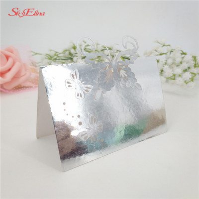 50 vnt. / Lot lazeriu iškirptas drugelis širdies formos sėdynės kortelė Vestuvių pobūvio stalo pavadinimas Vietos kortelės Palankumo stalo dekoravimas 6Z-SH086