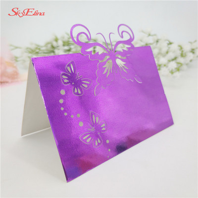 50 vnt. / Lot lazeriu iškirptas drugelis širdies formos sėdynės kortelė Vestuvių pobūvio stalo pavadinimas Vietos kortelės Palankumo stalo dekoravimas 6Z-SH086