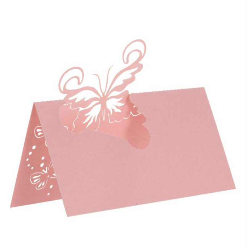 50 vnt. / Lot lazeriu iškirptas drugelis širdies formos sėdynės kortelė Vestuvių pobūvio stalo pavadinimas Vietos kortelės Palankumo stalo dekoravimas 6Z-SH086