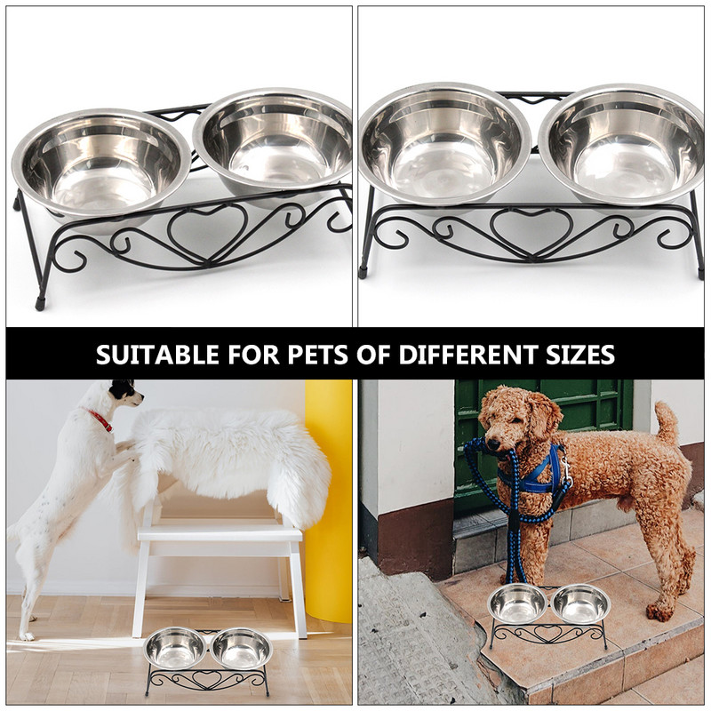 Etetőtál rozsdamentes acél kisállattálak Emelt rozsdamentes acél kisállat macskaetető tál: kellék