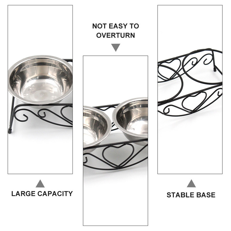 Etetőtál rozsdamentes acél kisállattálak Emelt rozsdamentes acél kisállat macskaetető tál: kellék