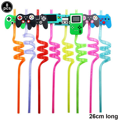 Versenyautó Party Faver 8db 25cm Újrafelhasználható Versenyautó szívószál Két Fast Party Újrafelhasználható Műanyag szívószálka Fiú születésnapi Deco