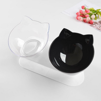 2 az 1-ben kisállat kutyák vizes- és etetőtálak dupla kisállat macskatálak állvánnyal kiskutya itató etető Chihuahua itató kellékek