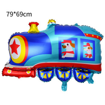 Декорации за рожден ден на влак Автомобили Сервизи за всички на борда на железопътната линия Хартиени чинии за еднократна употреба Влак Фолио Консумативи за балони