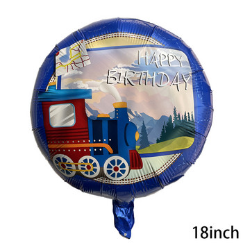 Декорации за рожден ден на влак Автомобили Сервизи за всички на борда на железопътната линия Хартиени чинии за еднократна употреба Влак Фолио Консумативи за балони