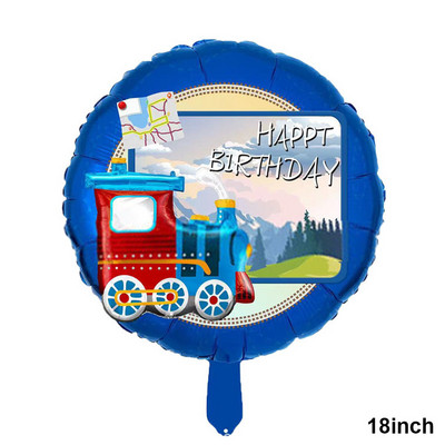 Vonat születésnapi díszek autók étkészlet minden fedélzeten vasúton Eldobható papírtányérok Vonatfólia léggömb kellékek